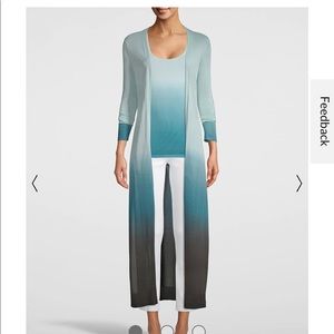 White House Black Market Ombre Cardigan and Tank Set - Blue and Black